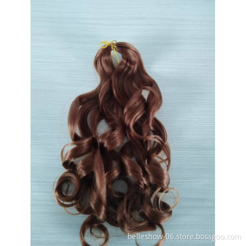 Hot sell  Synthetic deep hair bulk crochet curl  braids 150g spiral curly hair french curl synthetic wavy braiding hair
